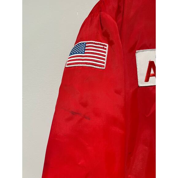 Vintage 1970s American Airlines Red Bomber Full Zip Up Jacket Size Medium JL - Picture 5 of 16